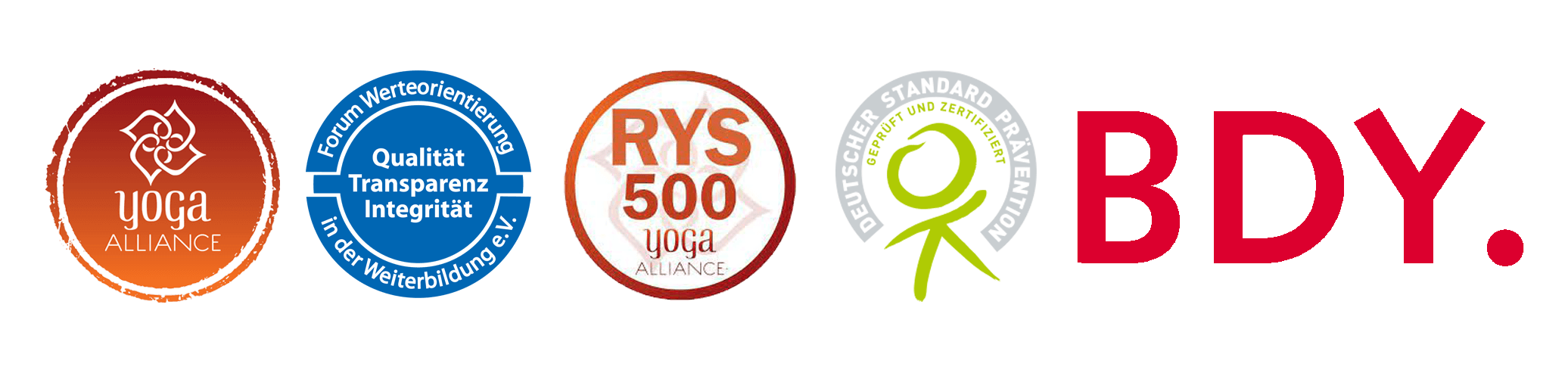 Yacep-Logos Logos der Zertifikate zur Yogalehrerausbildung in Köln